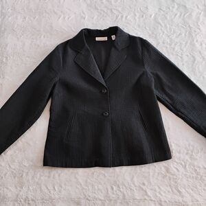 Coldwater Creek Cotton Silk Blend Textured Blazer